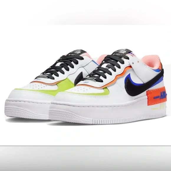 Nike Shoes Nike Air Force Shadow White Black Racer Blue Dv2186